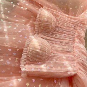 NWOT Pink Hearty Mini Dress